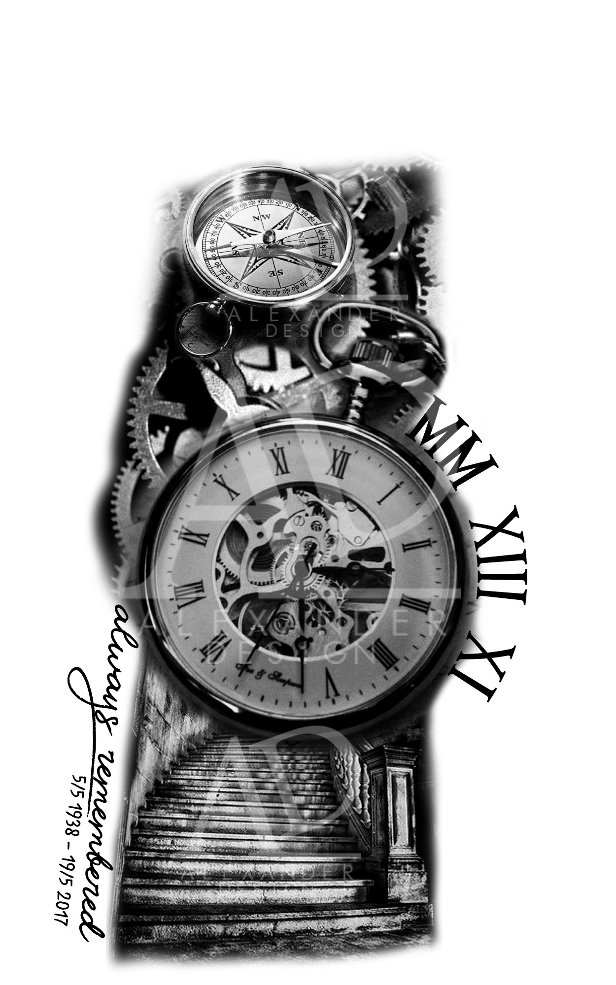 Clock tattoo Gear tattoo Watch tattoos