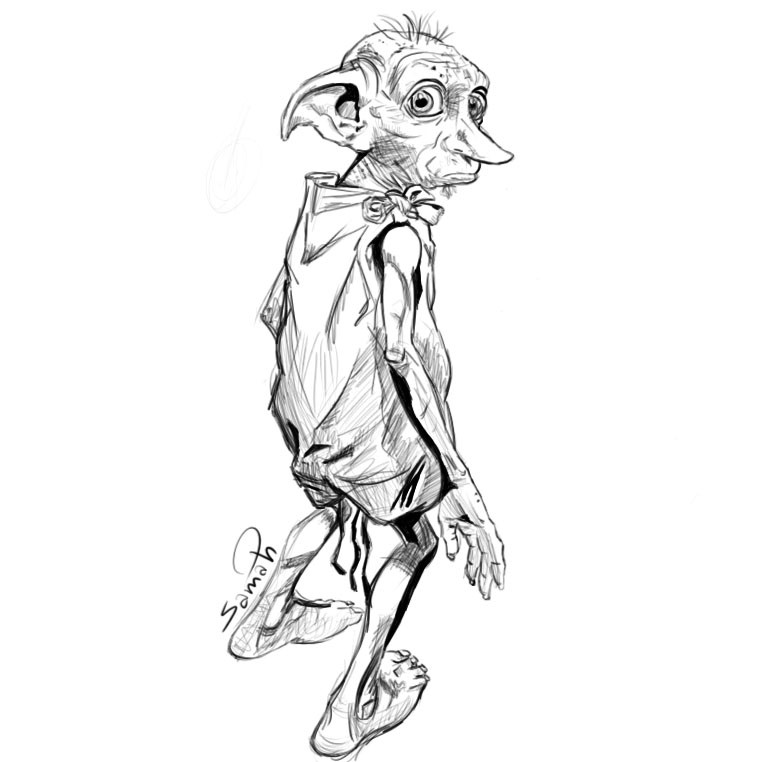 Dobby is a free elf : r/drawing