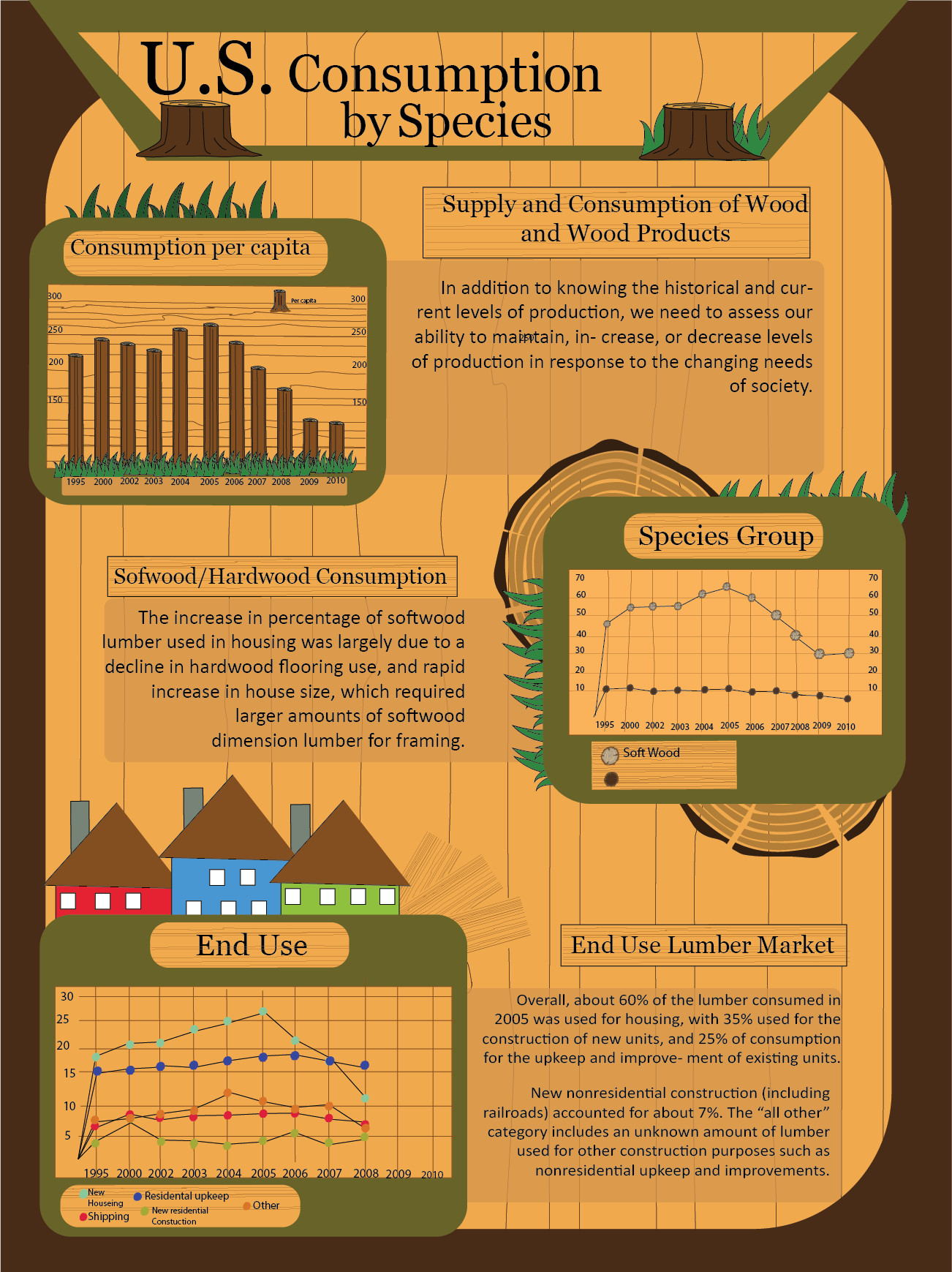 Christopher DiRaffaele Info Graphic Poster for Lumber used in US