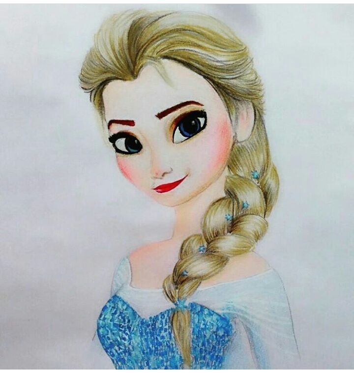 Frozen 2 Elsa. How to draw Elsa. Colour pencil drawing. Anusree Singh Arts.  - YouTube