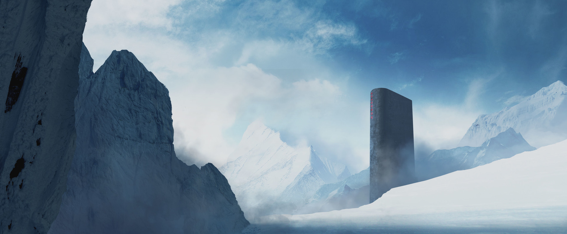Artstation Snow Sci Fi Station Matte Painting Davide Valvona
