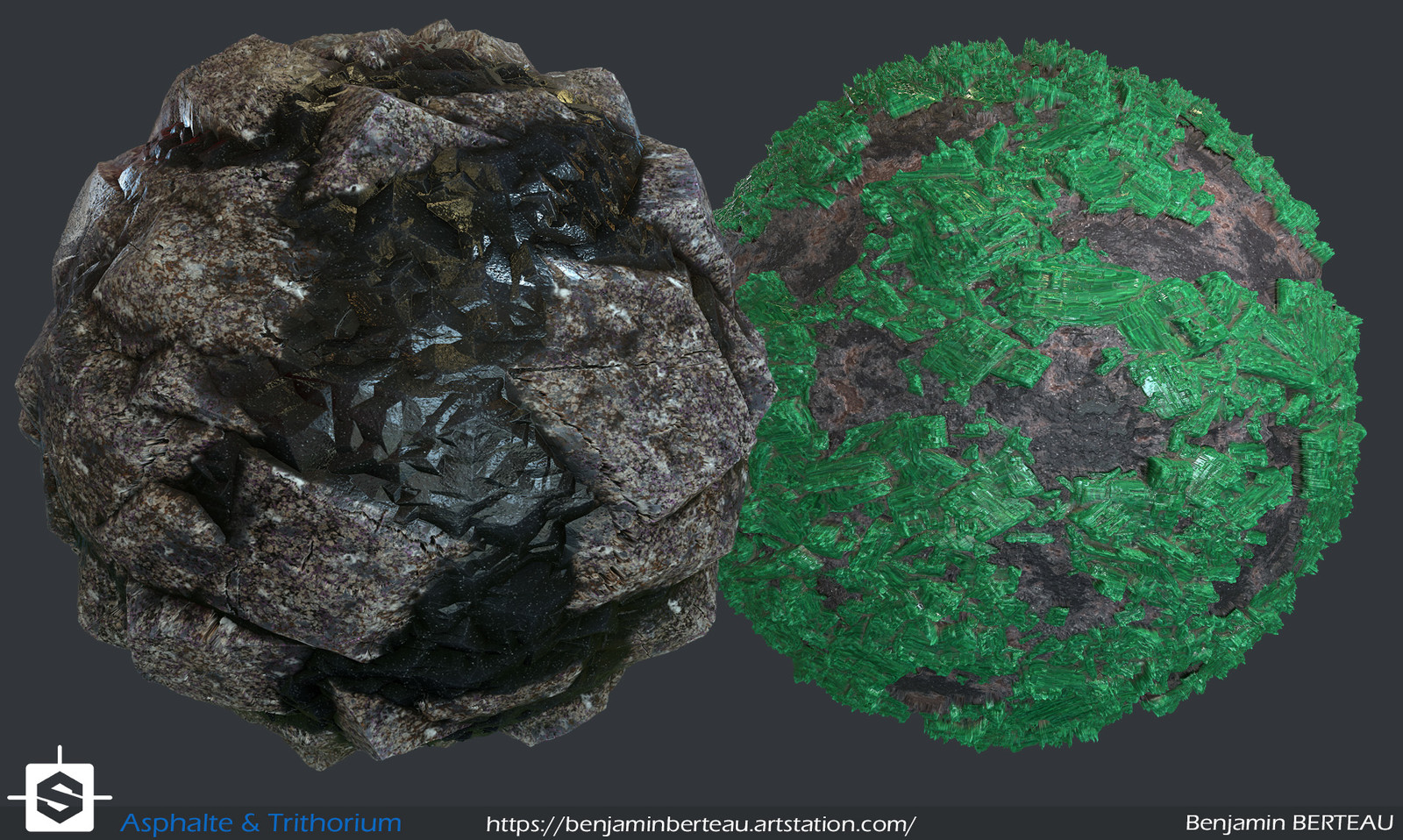 Asphalte and trithorium ore