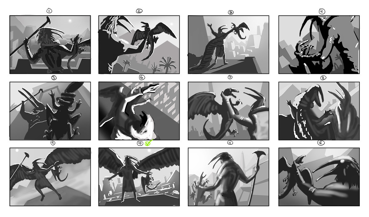 Thumbnails: digitally cleaned up but created traditionally