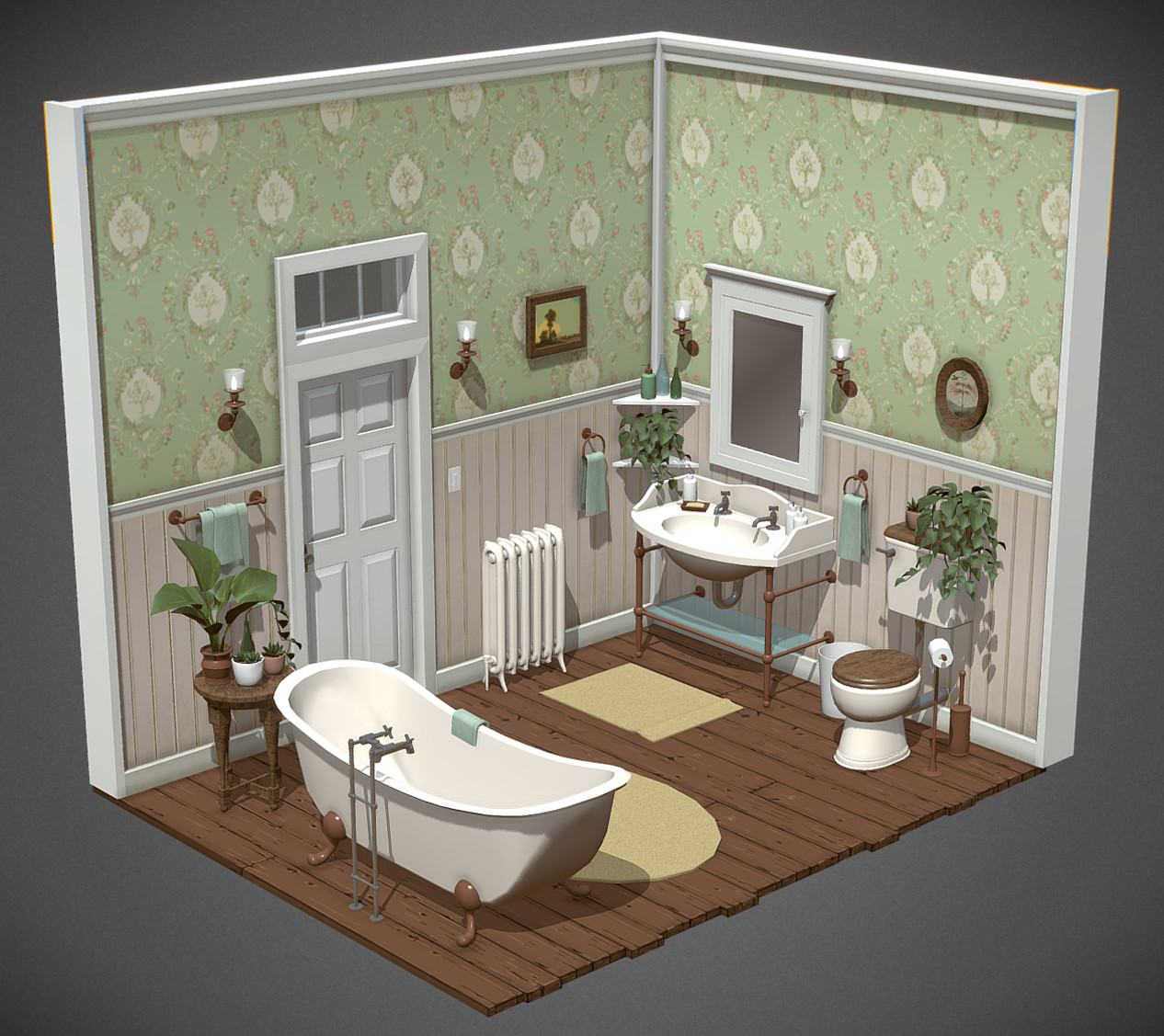 Artstation Victorian Bathroom Interior Natalie Crabtree