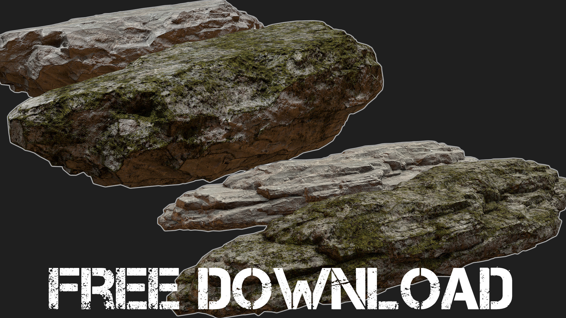 Artstation Rock Assets Free Vitor Ribeiro