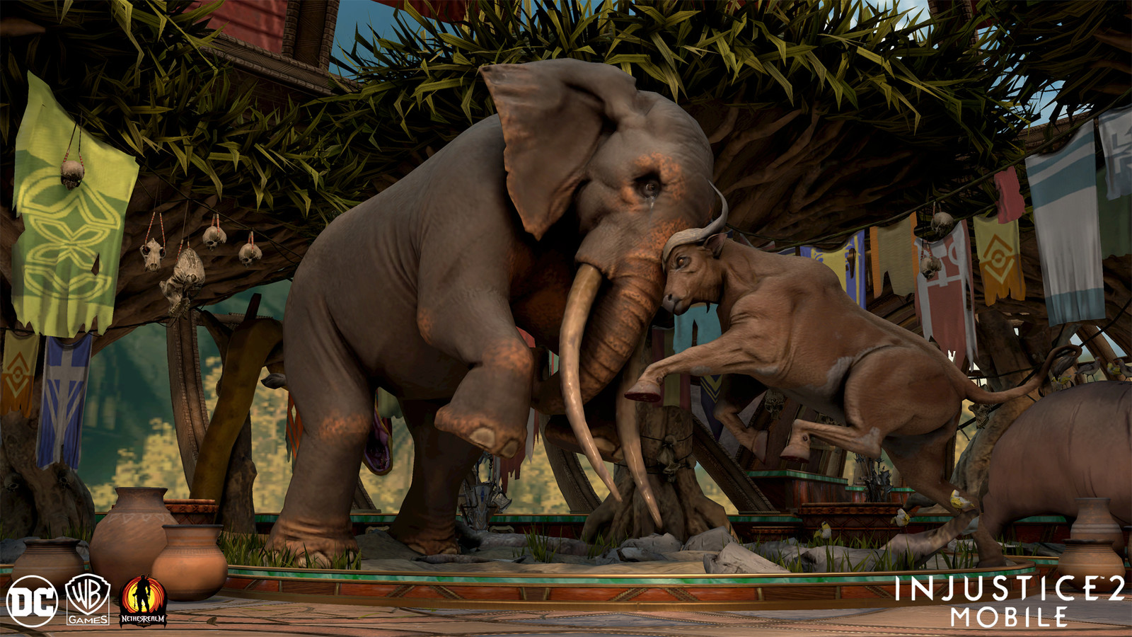 Gorilla City Mobile
The flags, tree trunk, middle awning, and animals were all assets I optimized and adjusted from their console versions.