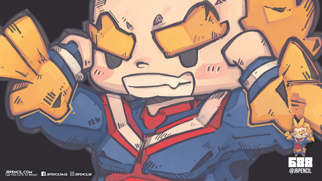 Artstation 688 All Might Jr Pencil