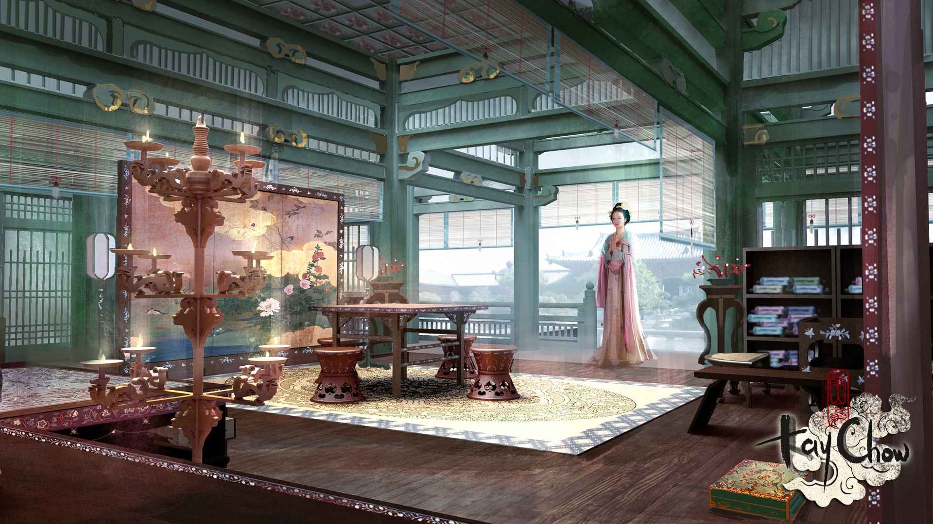 Chow Kay - A chinese ancient drawing room