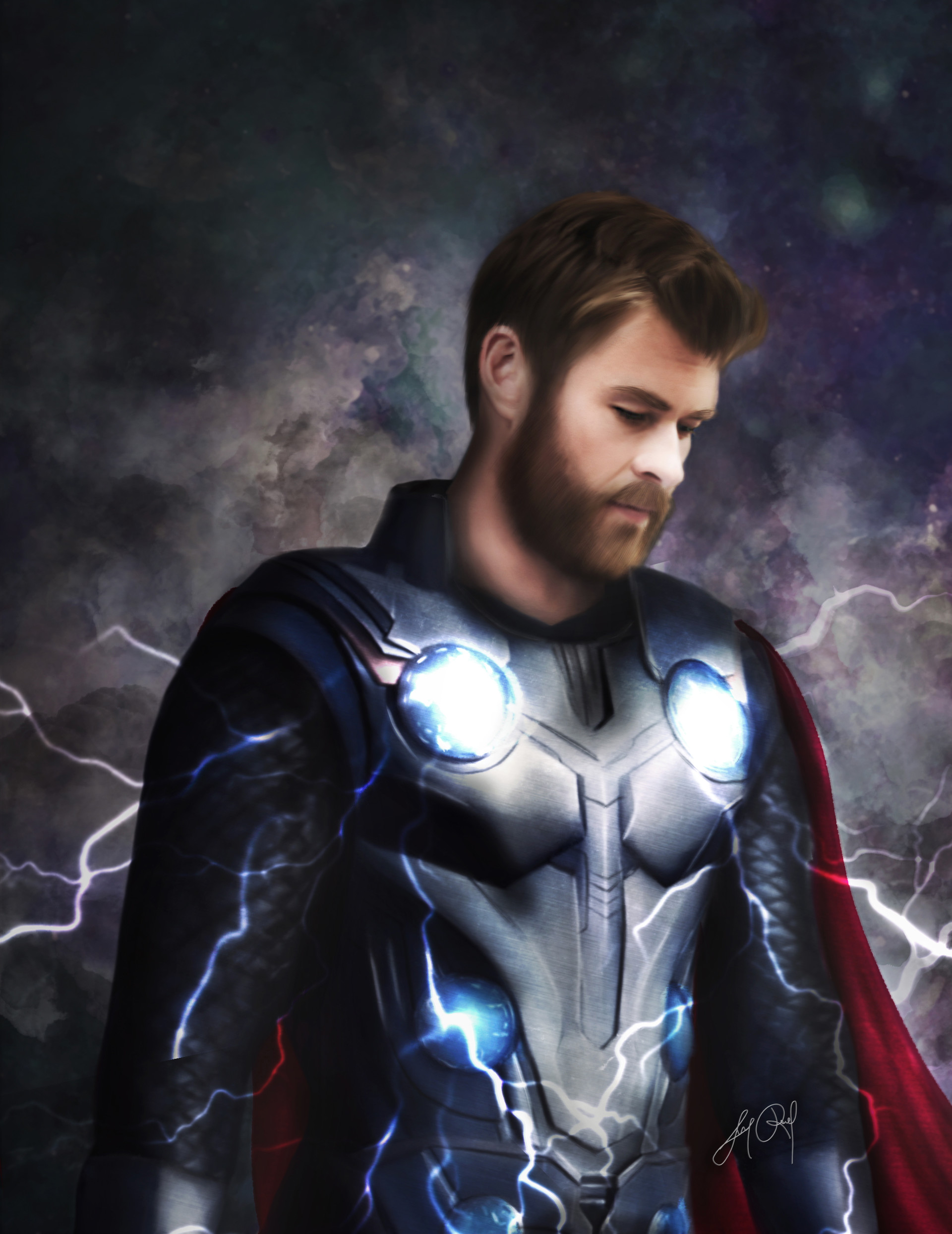 Artstation Thor Infinity War Digital Drawing Luna Roveda