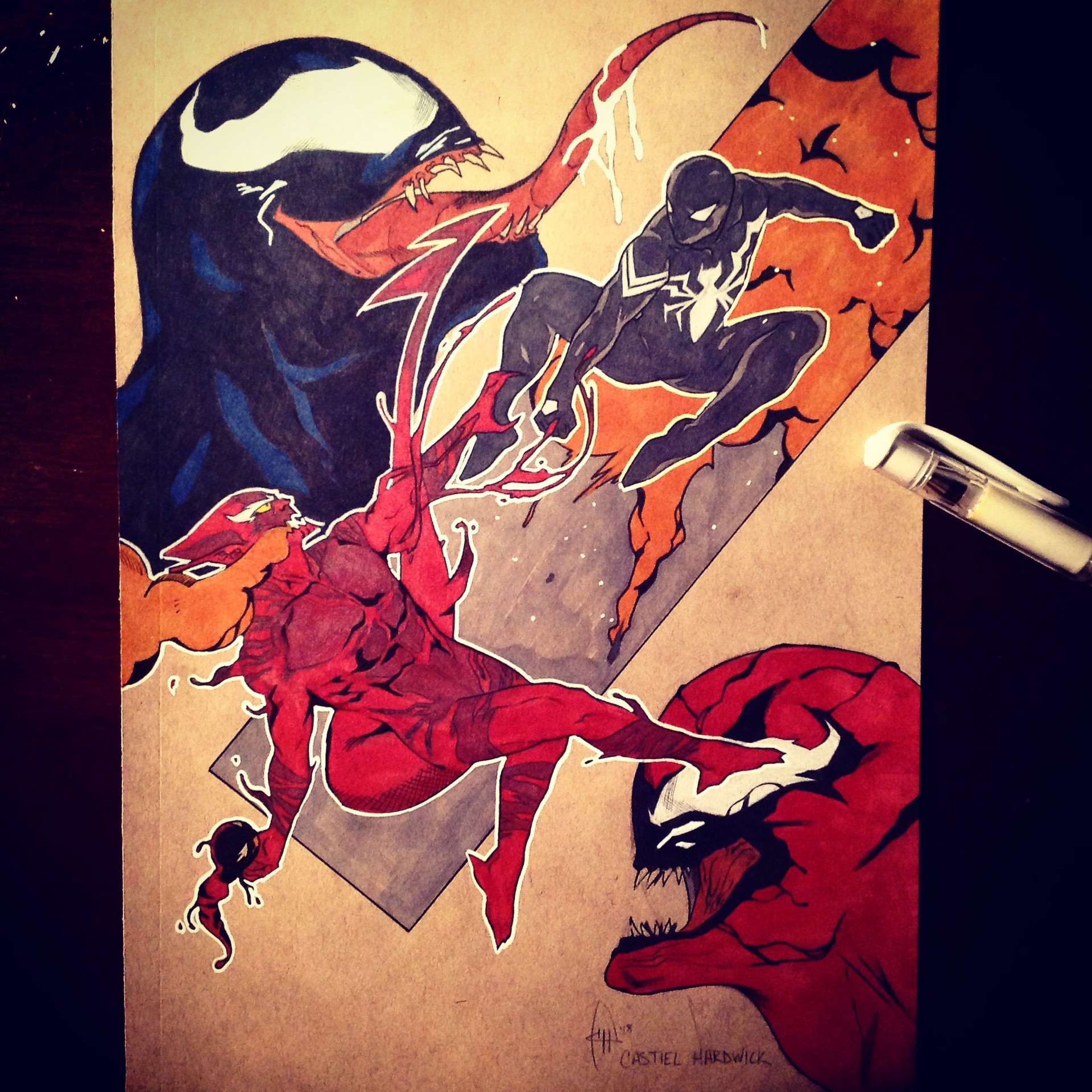 Artstation Red Goblin Vs Black Suit Spider Man Castiel Hardwick