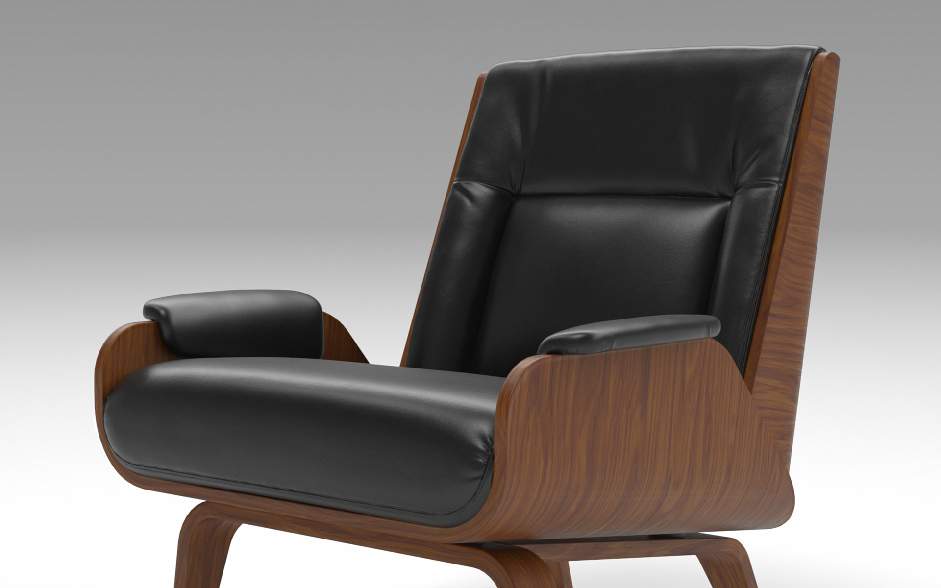 Paulo bent best sale ply leather chair