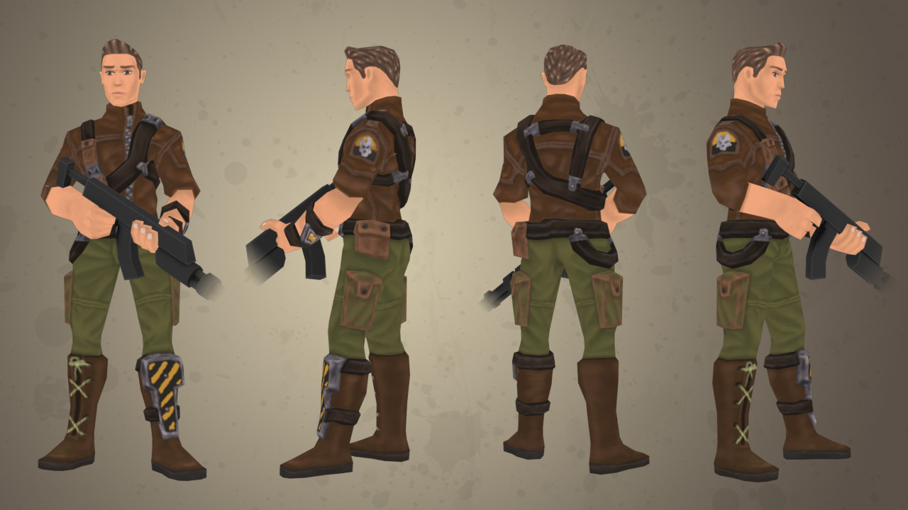 Low-Poly Axton Remake: Model Textured
