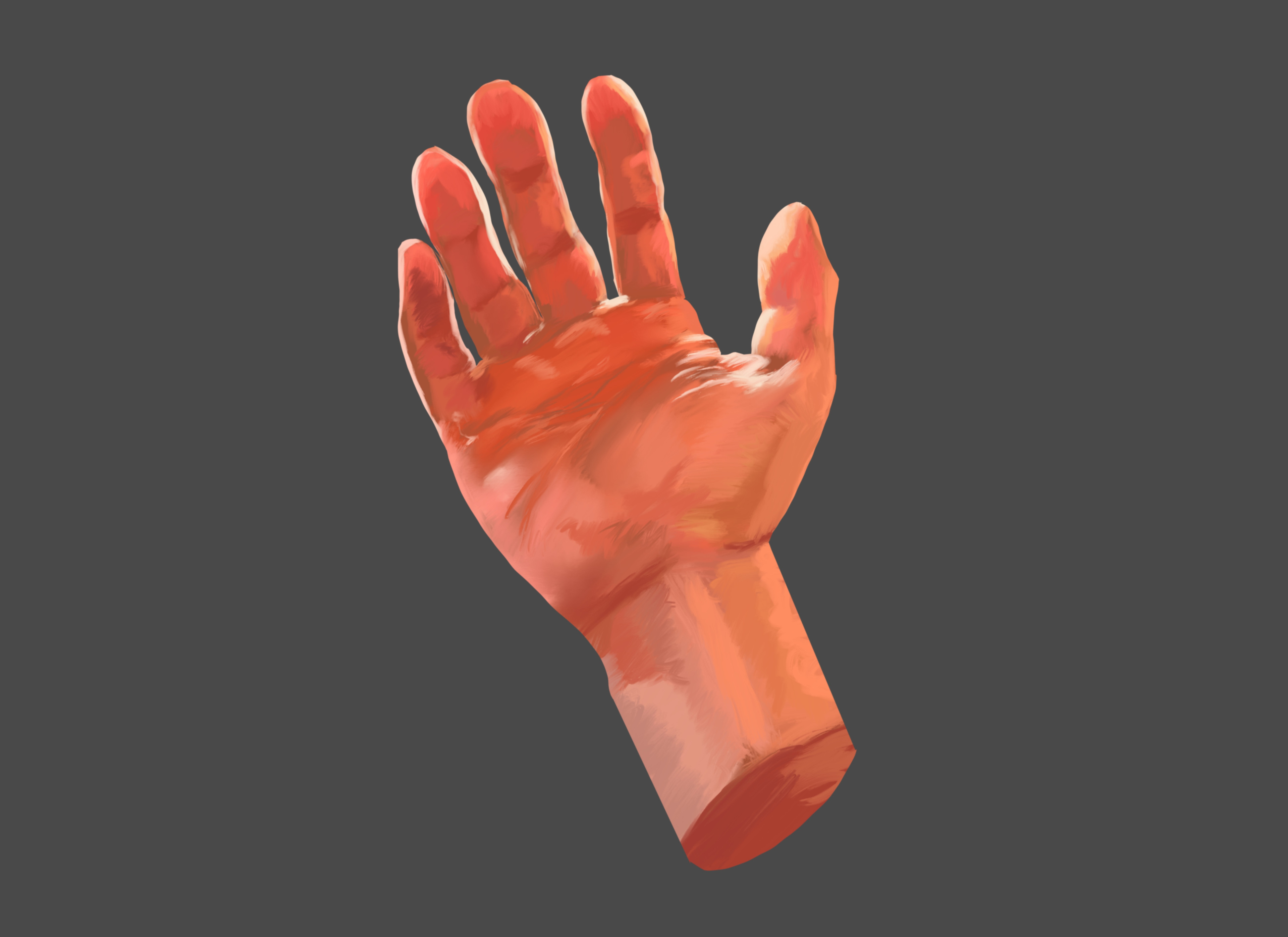 A fast painting for the hand, because why not? So reddish..