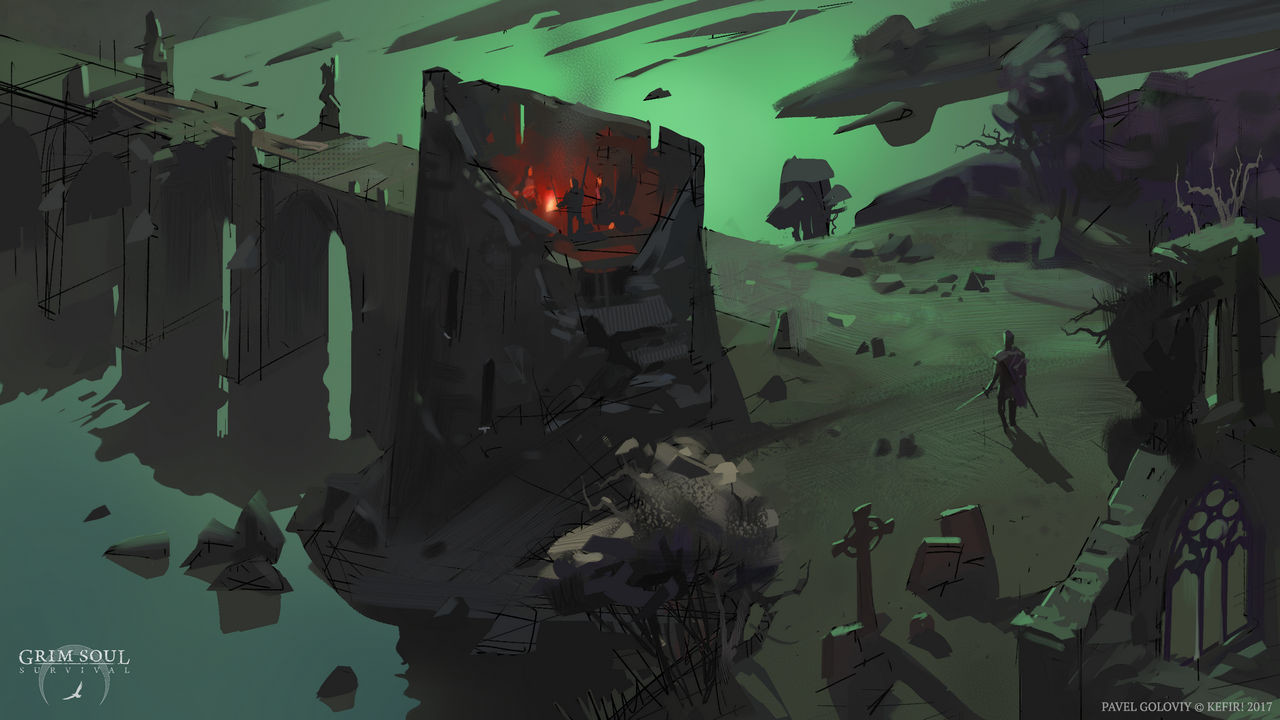 "Bridge to the Plaguelands". First mood concept for the game