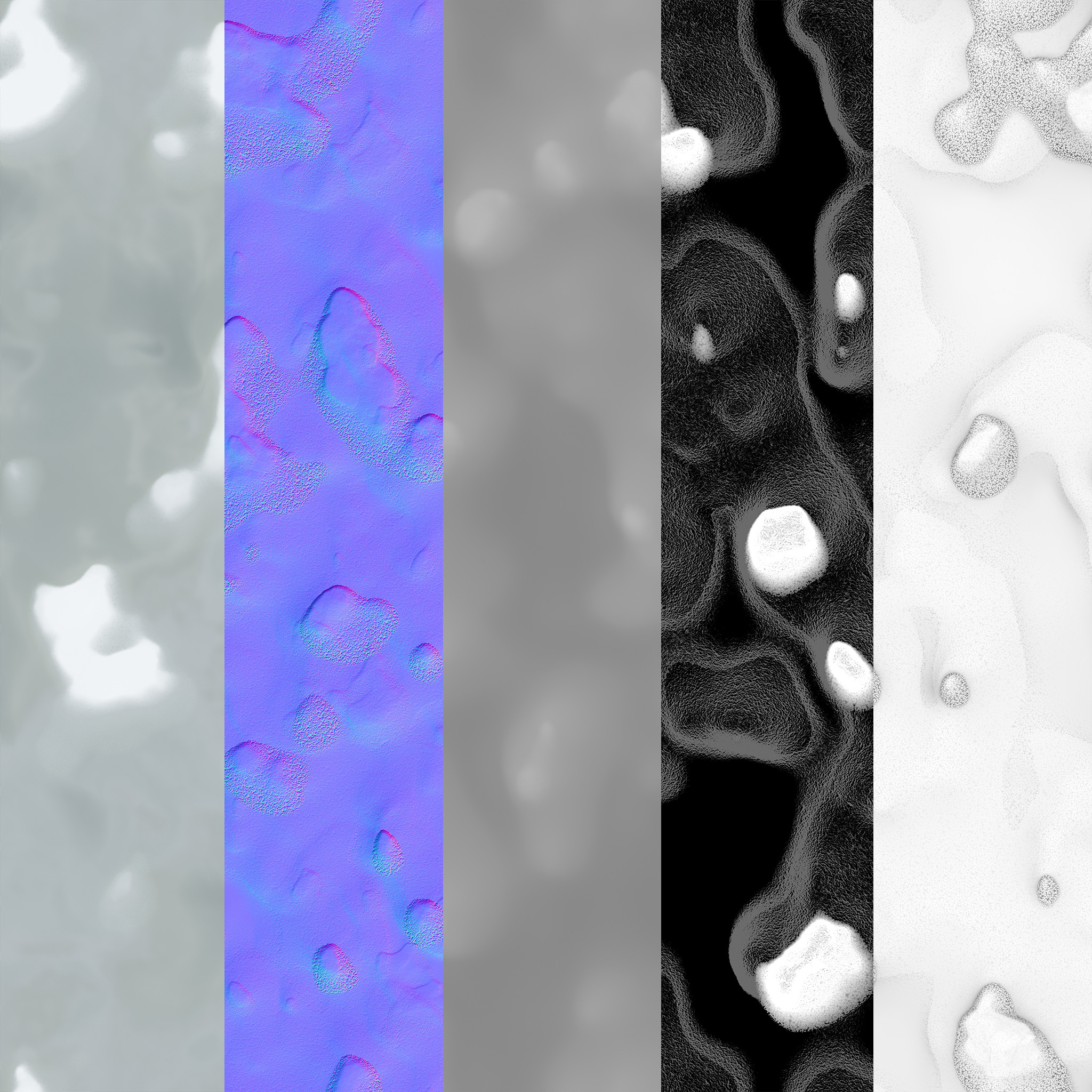Melted snow texture set