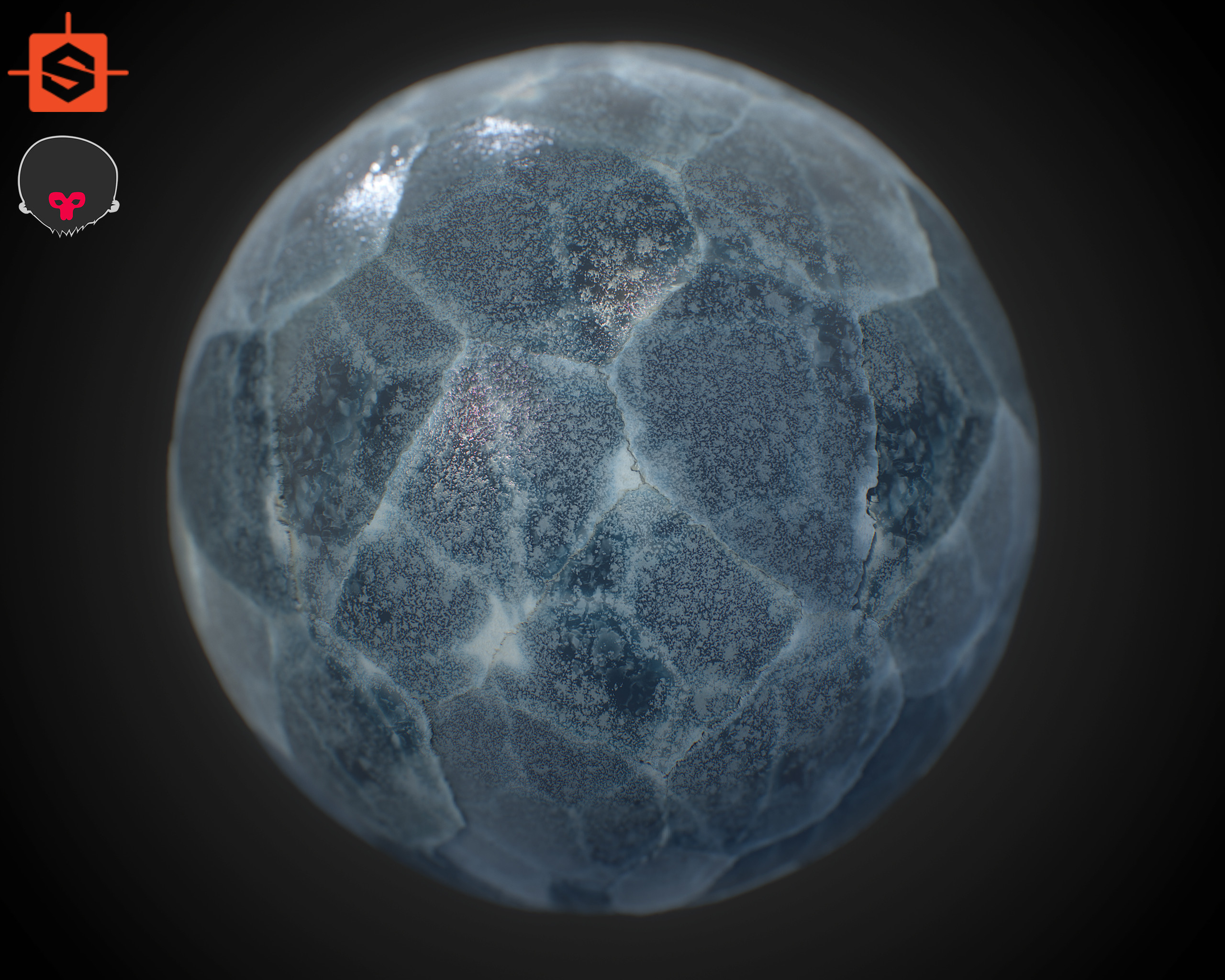 Frosted ice
