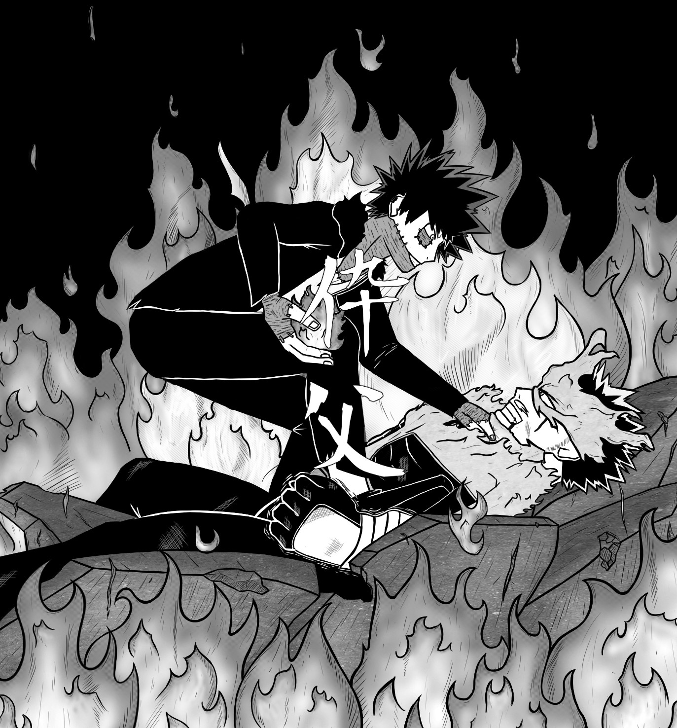 Artstation Dabi Vs Endeavor My Hero Academia Fanart Jakub Albl