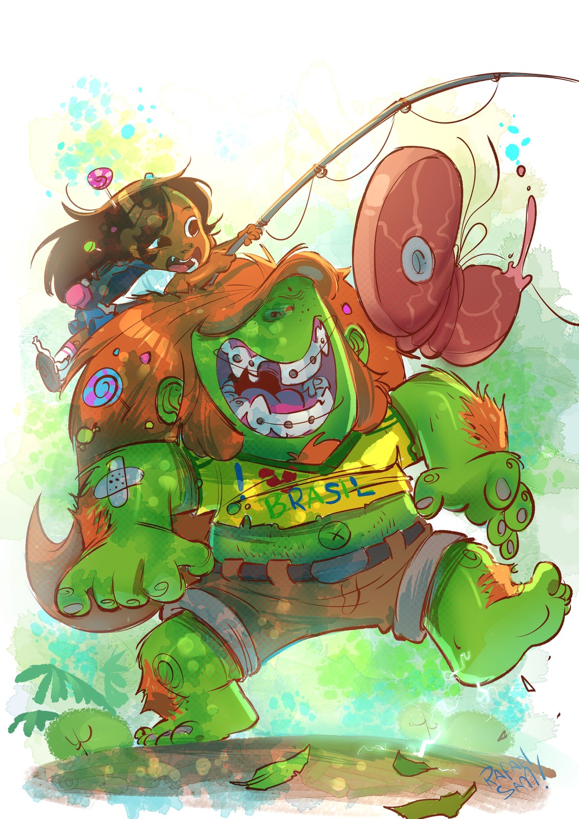 my blanka version of the street fighter game for the chellenge character design group!