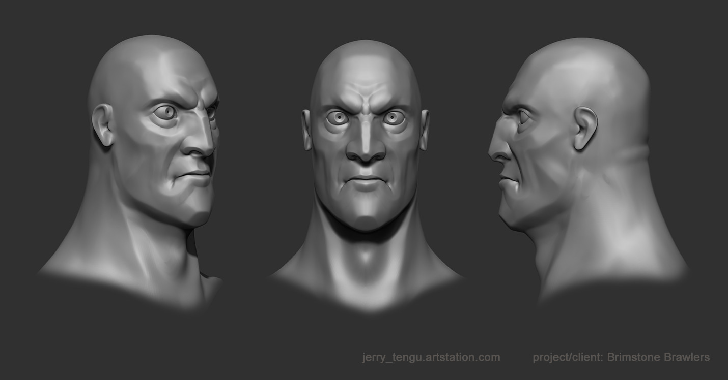 high poly sculpt head
