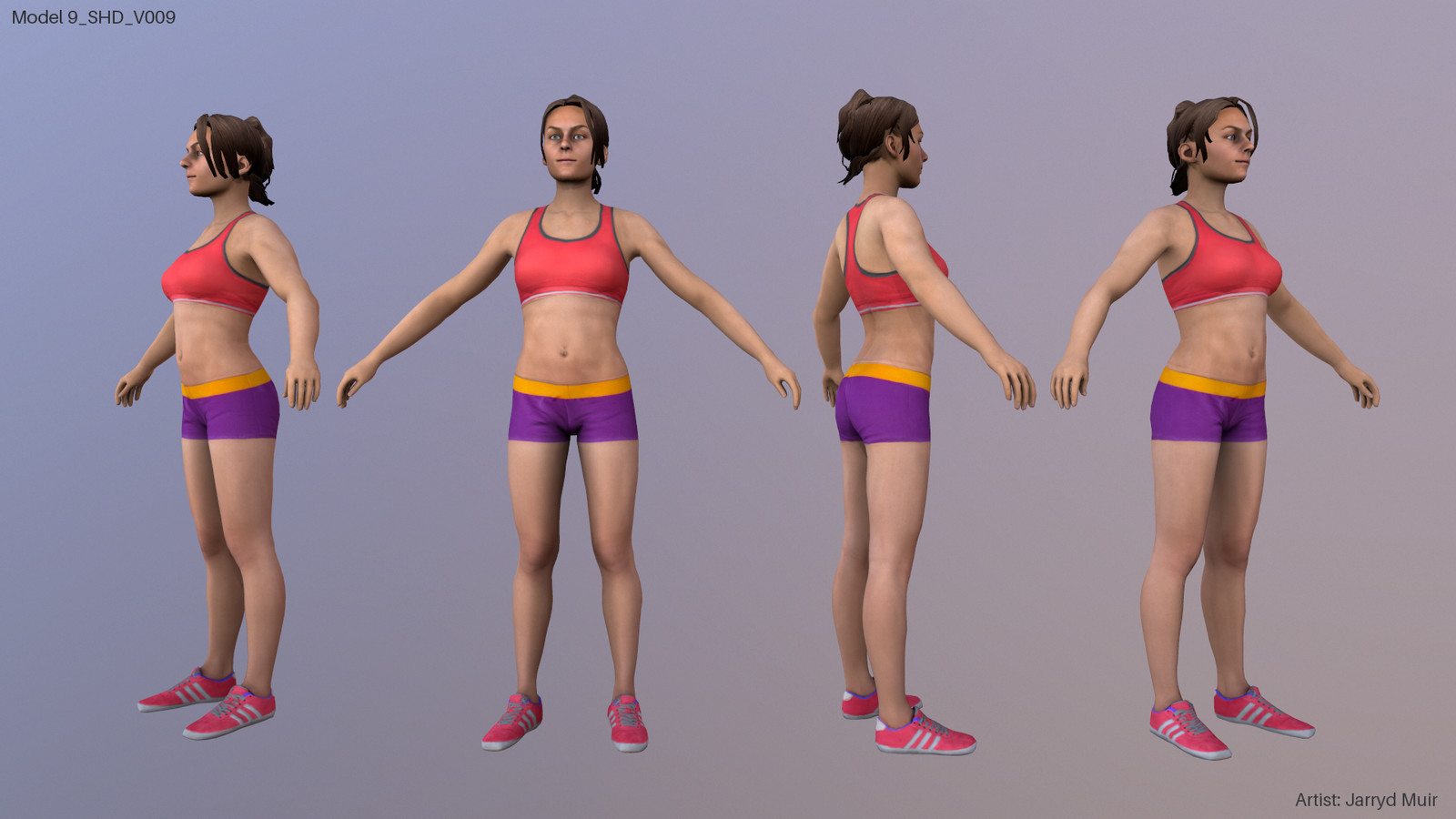 Model was the first VR girl I created for a VR studio in Australia. 
This was a proof of concept done in just 1 week. Other models got more time and attention. 