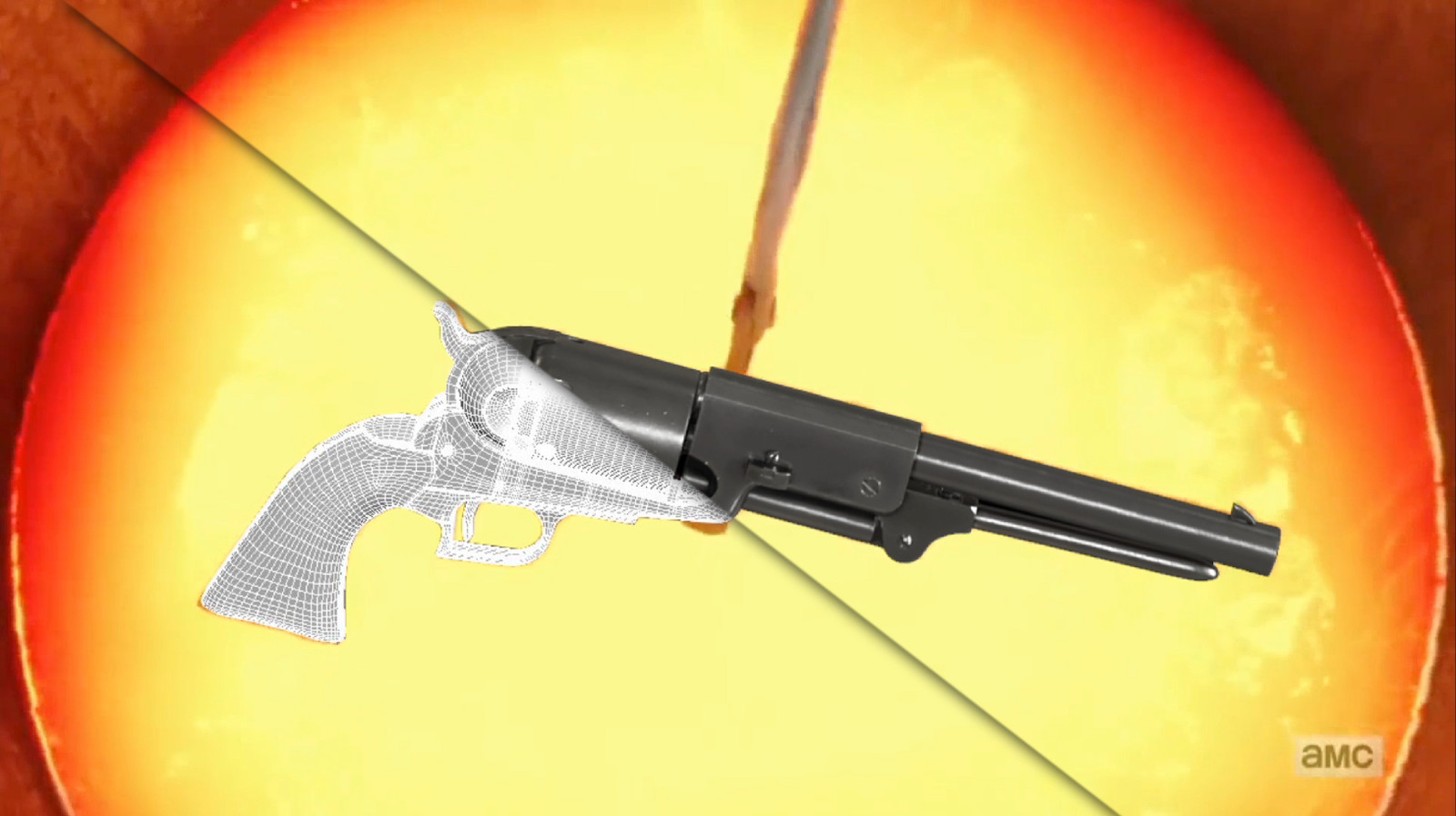 Colt revolver pistols, created for use in the molten metal scene.