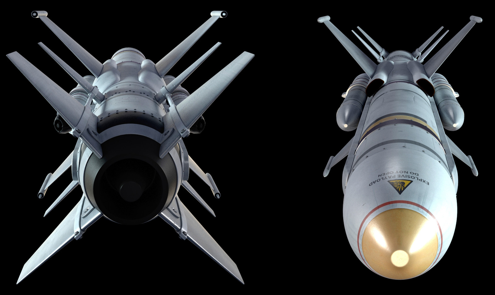 Back and front view.

Not an overly difficult or complex model, but it was a lot of fun to be able to make a quick rocket.