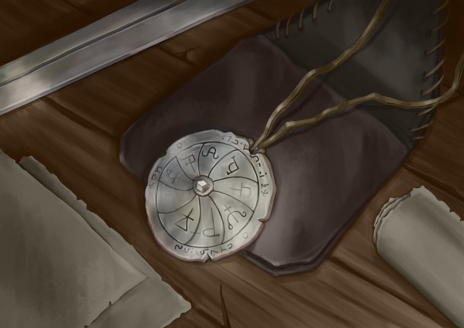 Put some colors to guide me, using color and overlay layer mode.