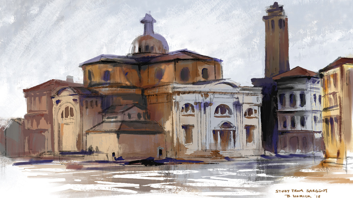 Day 16 - Master's Study from Sargent ... was interesting to attempt to recreate watercolor