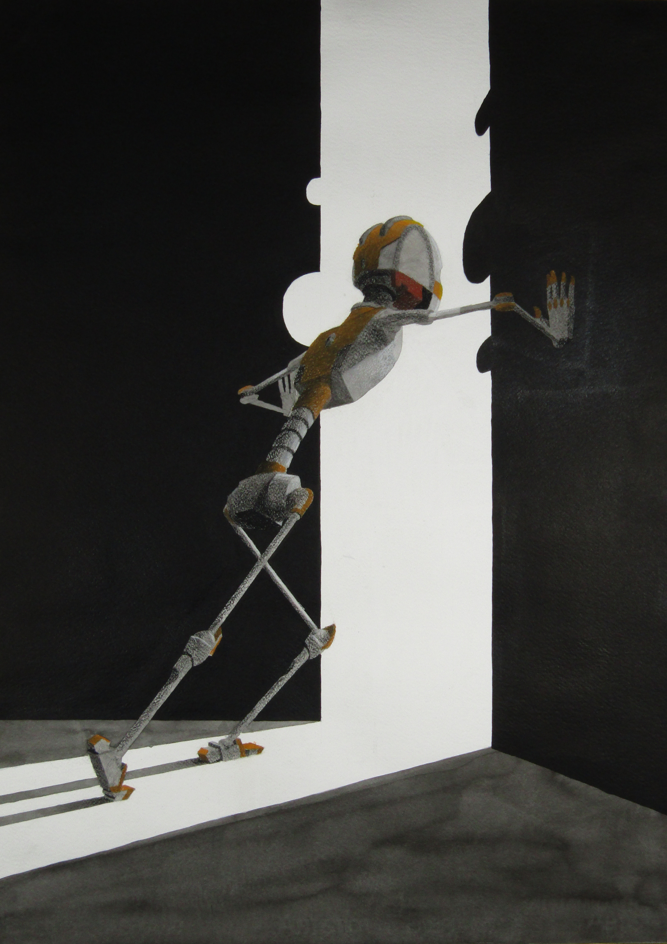 Noun: the act of deciding definitively, a firm or fixed intention to achieve a desired end.
Ink wash and Pastel
30”x22”
