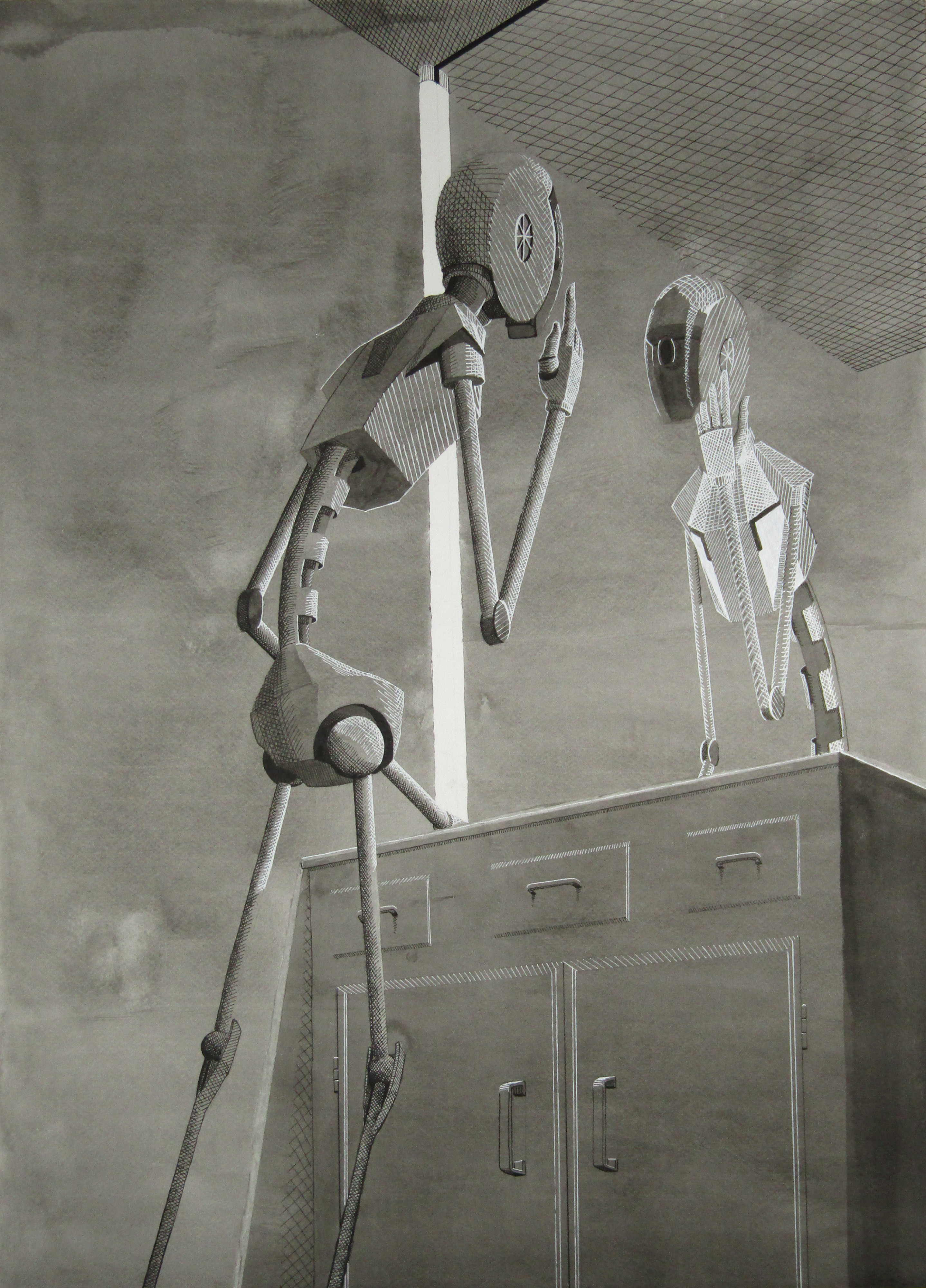 Noun: a sense impression or aspect of a thing.
Ink wash and Ink Pens
30”x22”