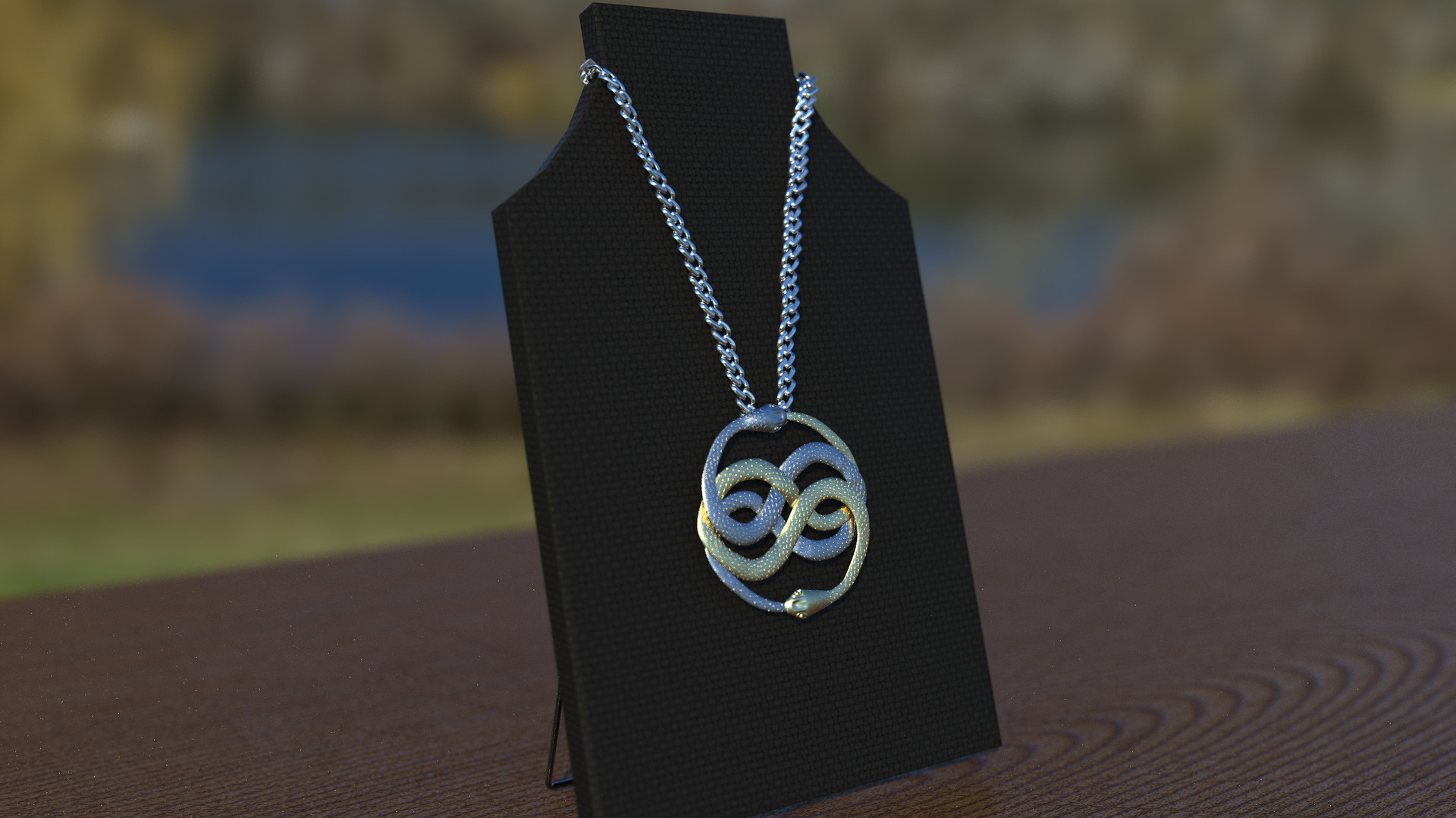 NeverEnding Story Auryn Serpent Pendant Necklace Gold - Walmart.com