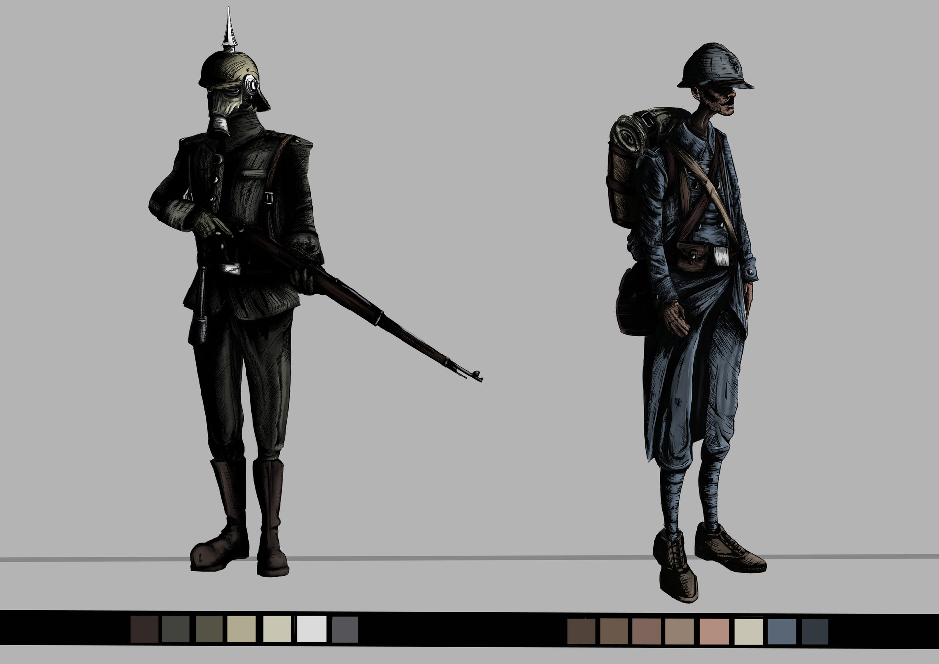 Florent Gayot Au Champ d'Honneur short film Concept Arts