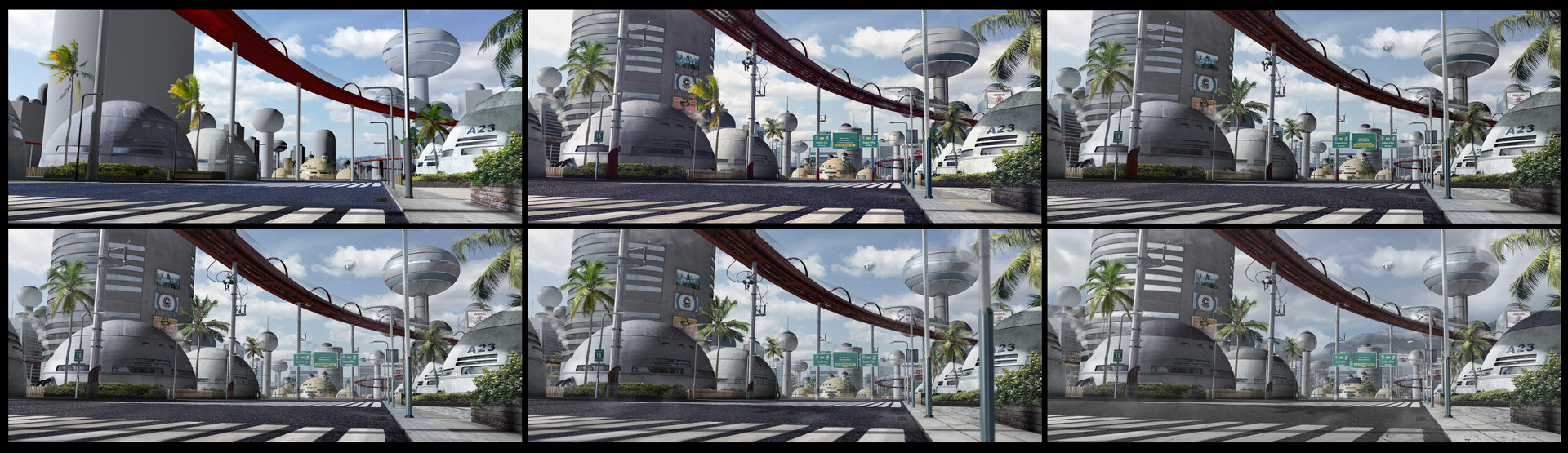 Artstation West City Dragonball Z Matte Painting Rocky Schouten