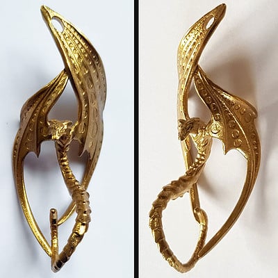 dragon earring - 3D printed