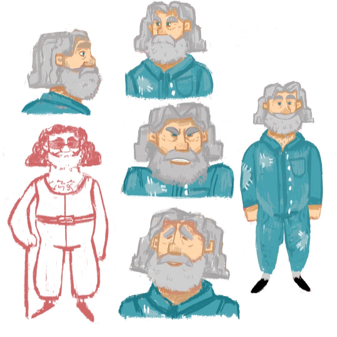 ArtStation Old man character design doodles