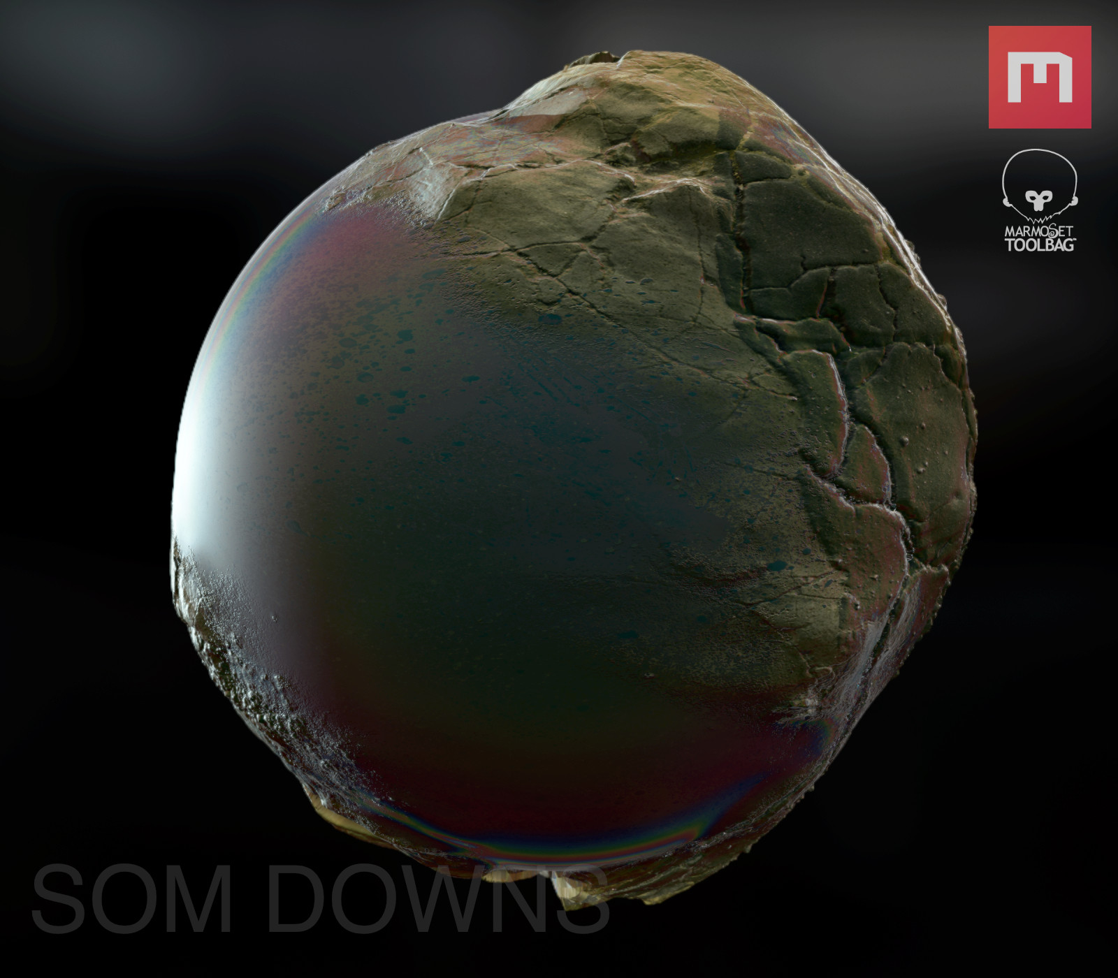 Oily River in Alien Wasteland - Rendered in Marmoset
