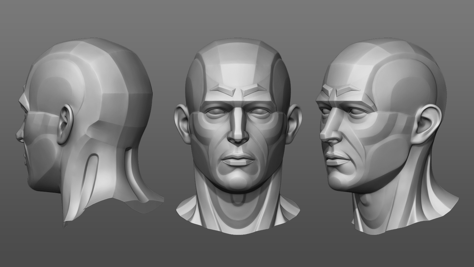 Три затылка. Planar head 3d модель. Макет головы. Модель головы для художников. Модель головы человека 3d.