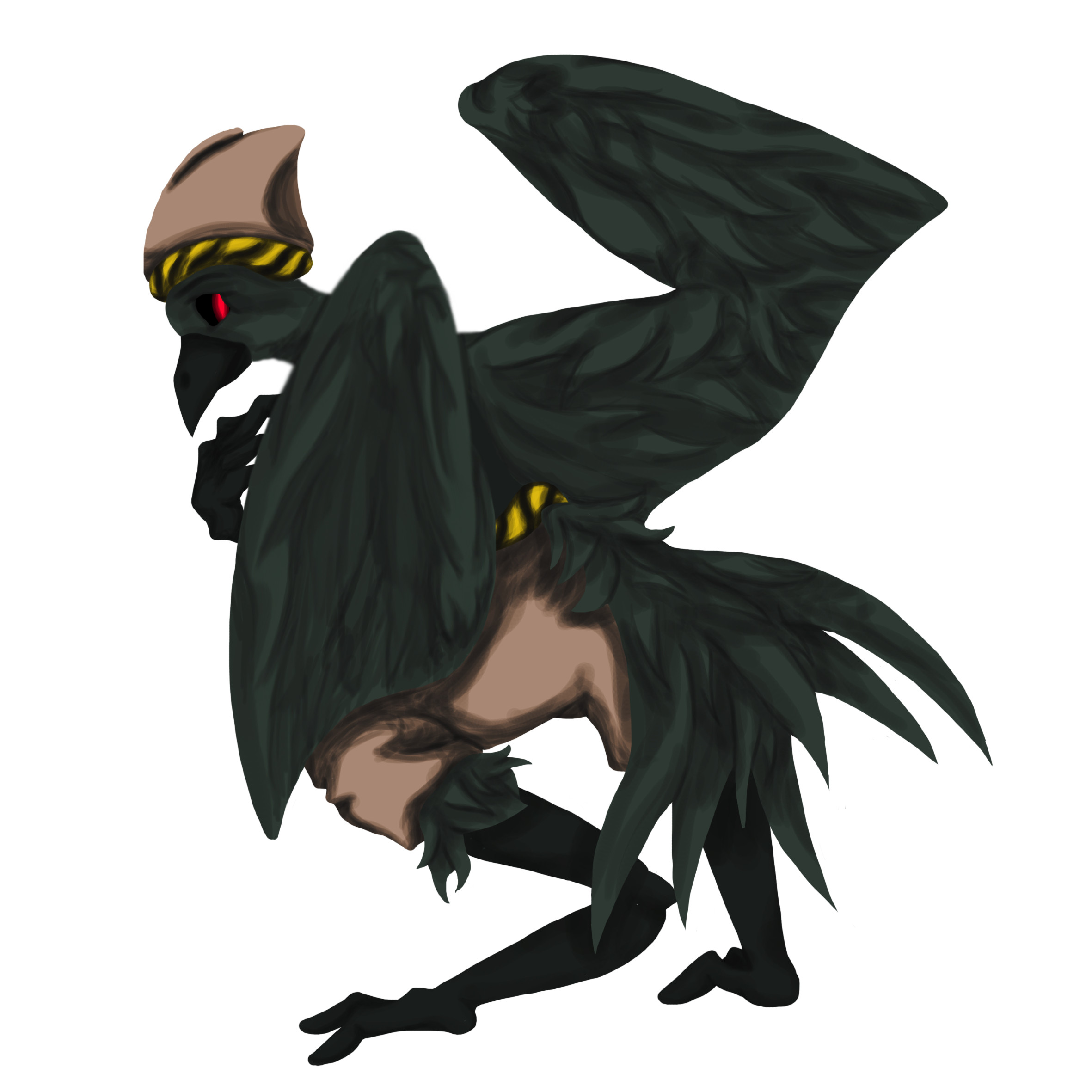 A design I did recently for a challenge. We were to draw a monster based after something in Mythology. I picked a Tengu for mine.
Done mostly in Photoshop.