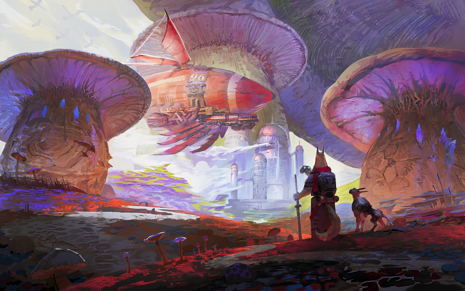 Beginning artist. Фурри Sci-Fi Art. Mushroom City. Journey Concept Art. Journey Art
