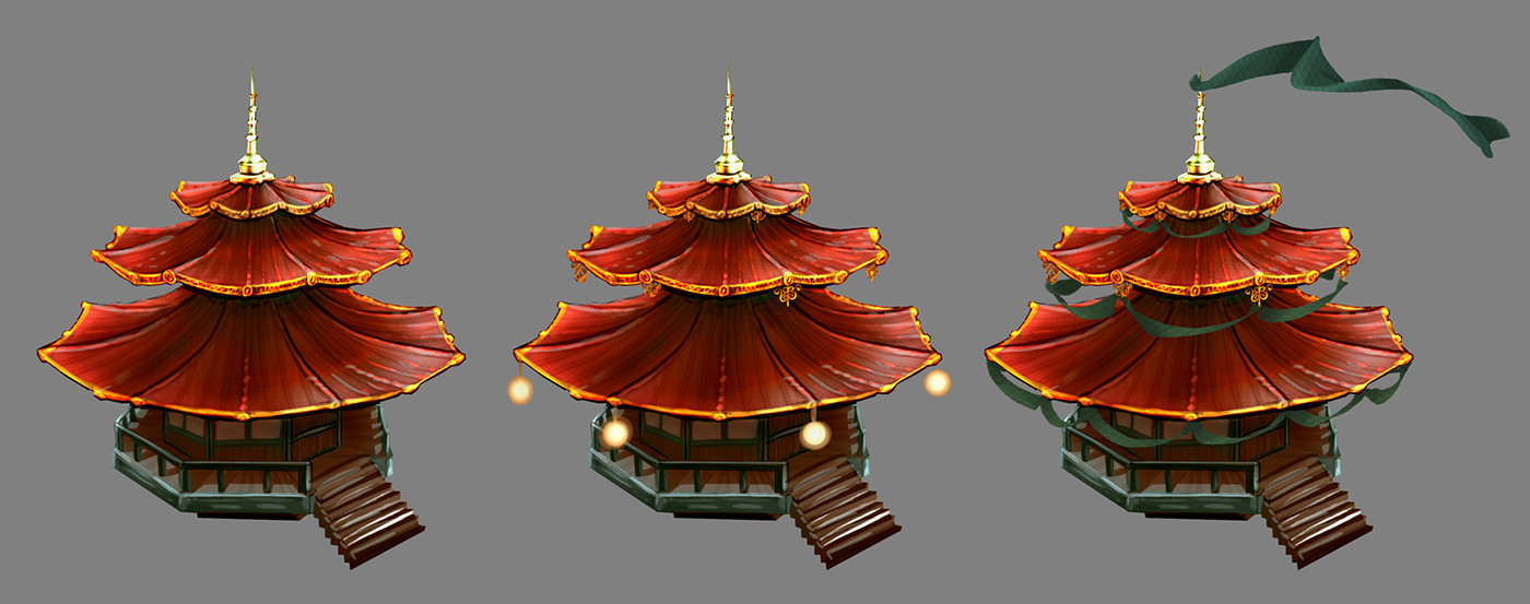 Concepts I did for some other Japanese-style buildings for our Japan level