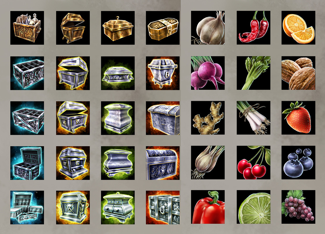 Crafting and inventory icon examples