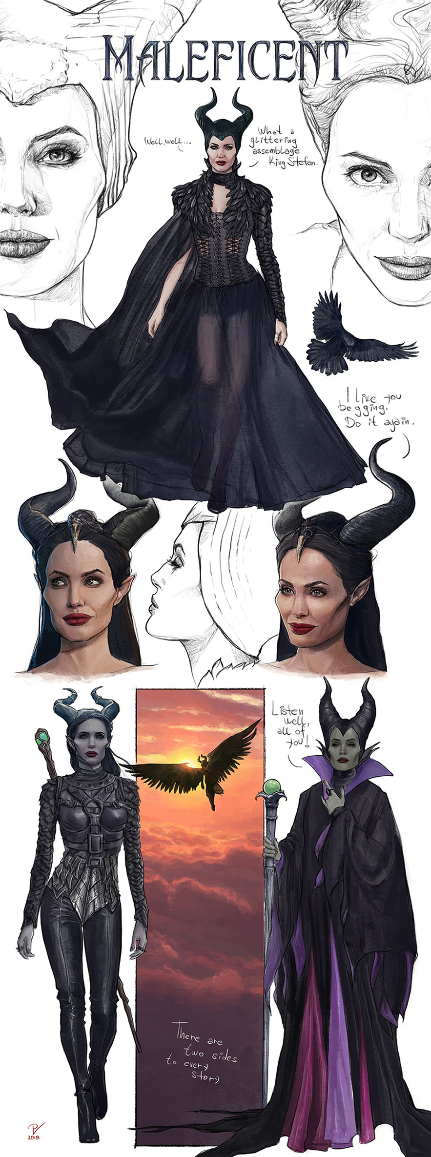 Maleficent Line Art
