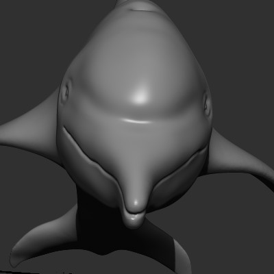 Dolphin clay render done in ZbrushCore