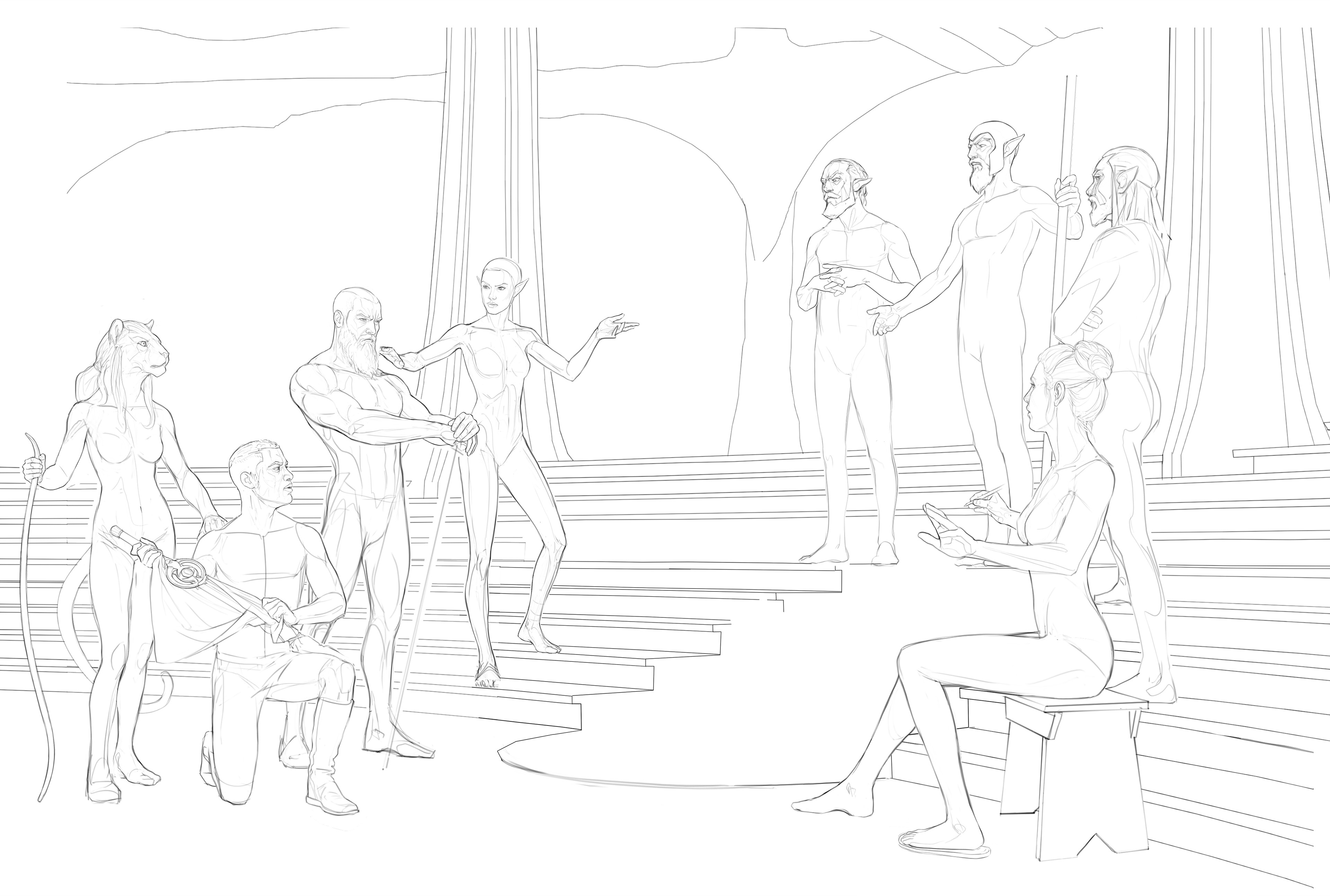Completed anatomy. I ultimately removed the Khajiit character for focus and balance reasons.