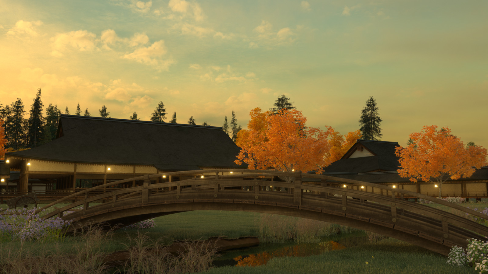The bridge which crosses the stream 