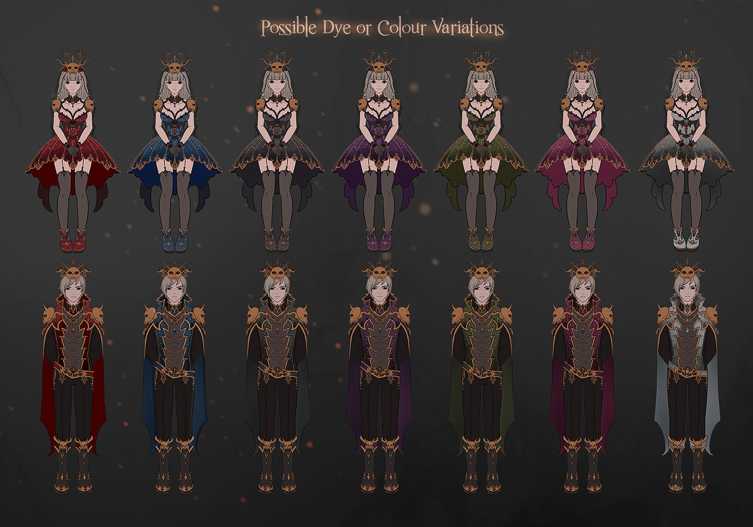 Dye/Colour variations (flat)