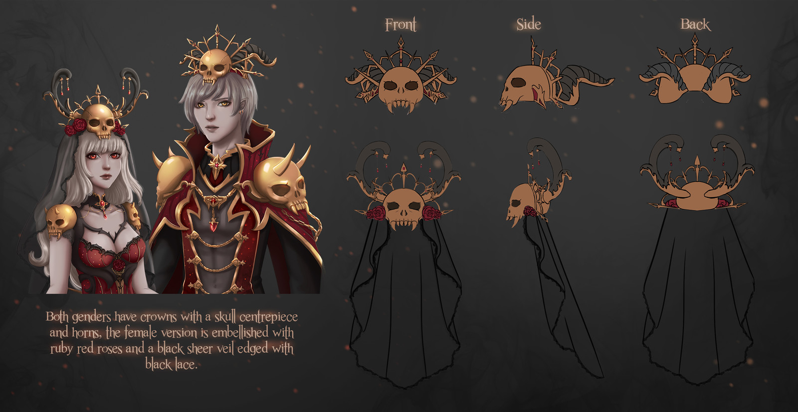 Front//Side//Back for hair ornaments (flat)