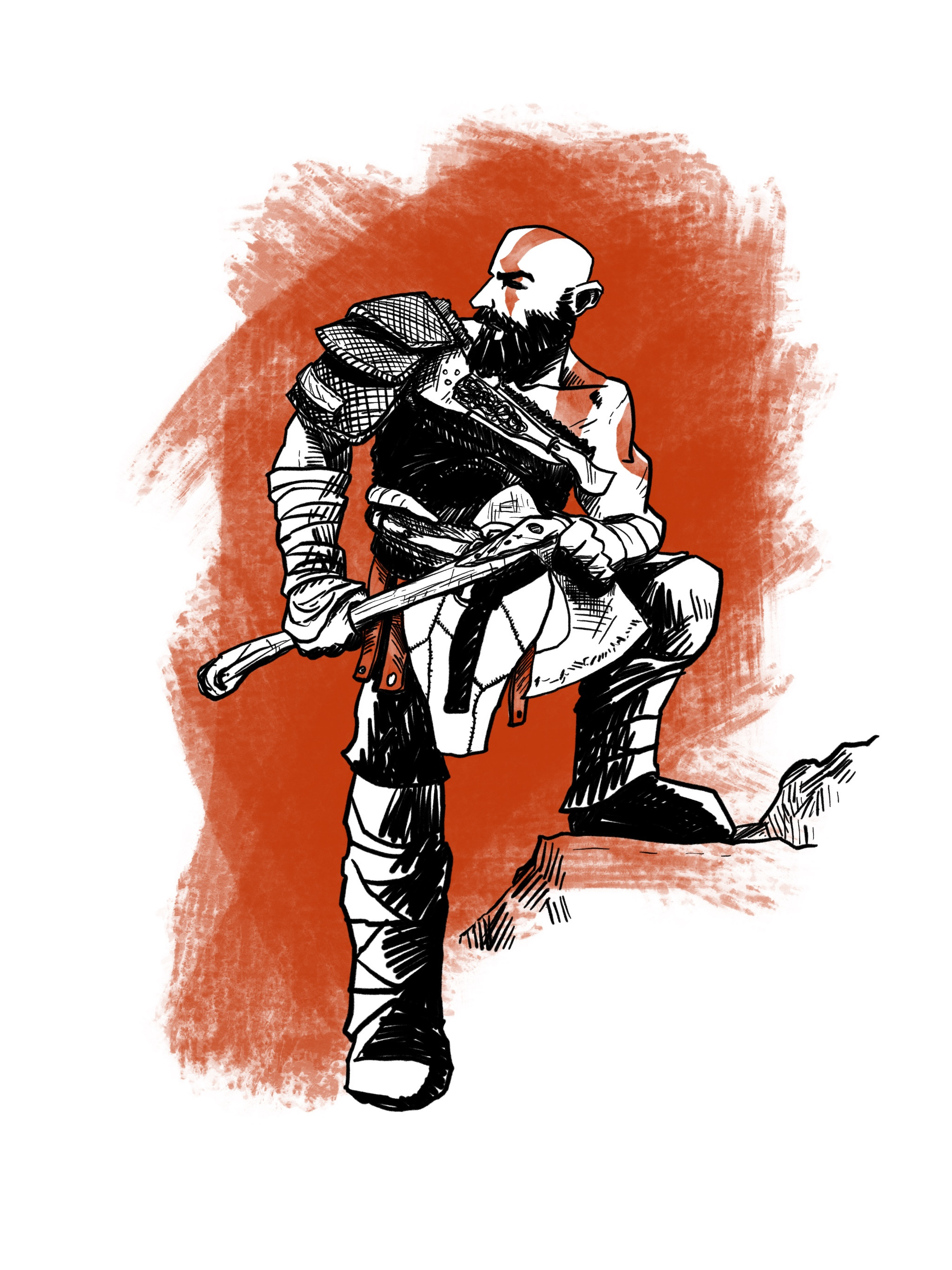 God of War 4 Kratos - Digital in Procreate