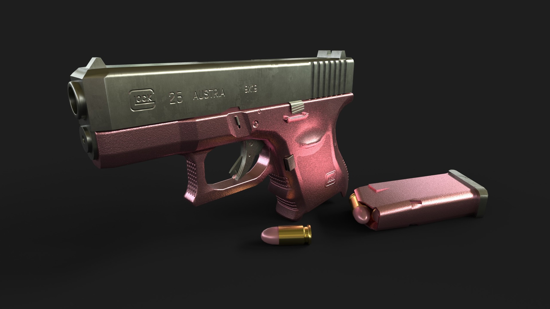 Rose Gold Glock 26.