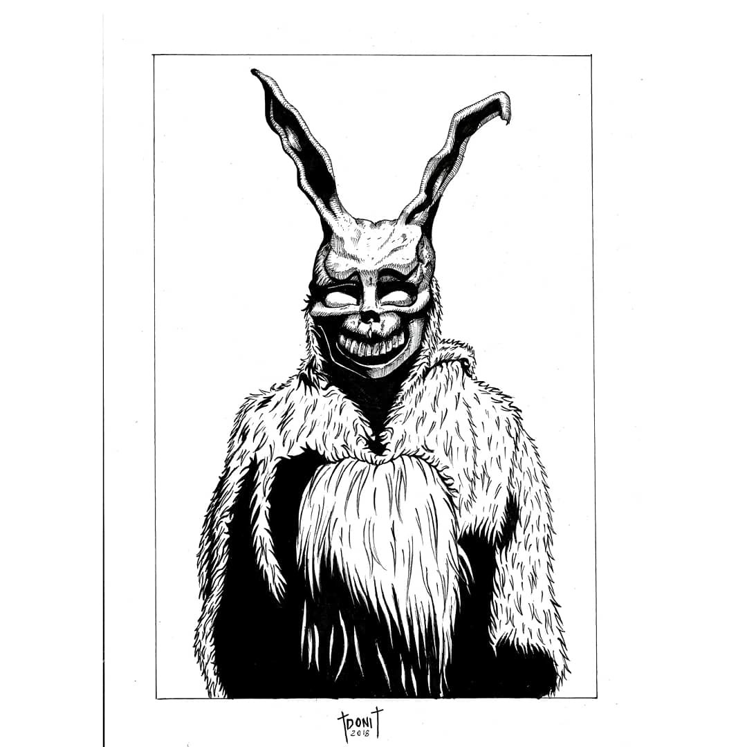 Doni Donnie Darko S Frank The drawing may be purchased as wall art, home decor, apparel, phone cases, greeting cards, and more. doni donnie darko s frank